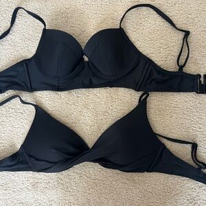 Two Old Navy Black Bikini Tops sz XS